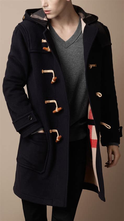 burberry navy duffle coat|Burberry men's coat outlet.